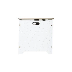 Coffre à Jouets 58 Cm Blanc Et Doré Atmosphera -Promos Meubles Boutique coffre a jouets dore 4