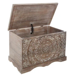 Coffre Chambre Shirel En Bois Blanchi Atmosphera -Promos Meubles Boutique coffre chambre shirel en bois blanchi atmosphera 2