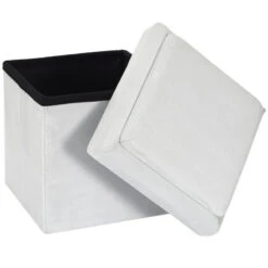 Coffre Pouf Pliable Gris Compatible Briques -Promos Meubles Boutique coffre pouf pliable gris compatible briques 6