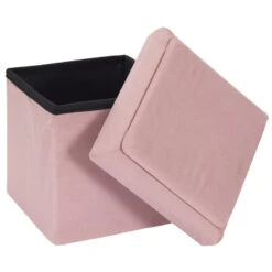Coffre Pouf Pliable Rose Compatible Briques -Promos Meubles Boutique coffre pouf pliable rose compatible briques 1 6