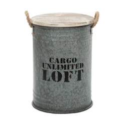 Coffres Bidons Gris Loft - Lot De 3 - Atmosphera -Promos Meubles Boutique coffres bidons gris loft lot 3 atmosphera 3