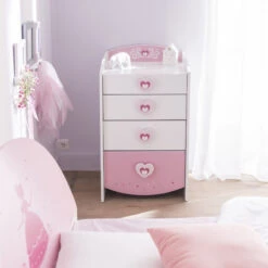 Demeyere Commode Enfant 4 Tiroirs Anastasia Rose Et Blanche 6 Demeyere Commode Enfant 4 Tiroirs Anastasia Rose Et Blanche -Promos Meubles Boutique commode enfant 4 tiroirs mulan rose et blanche 1