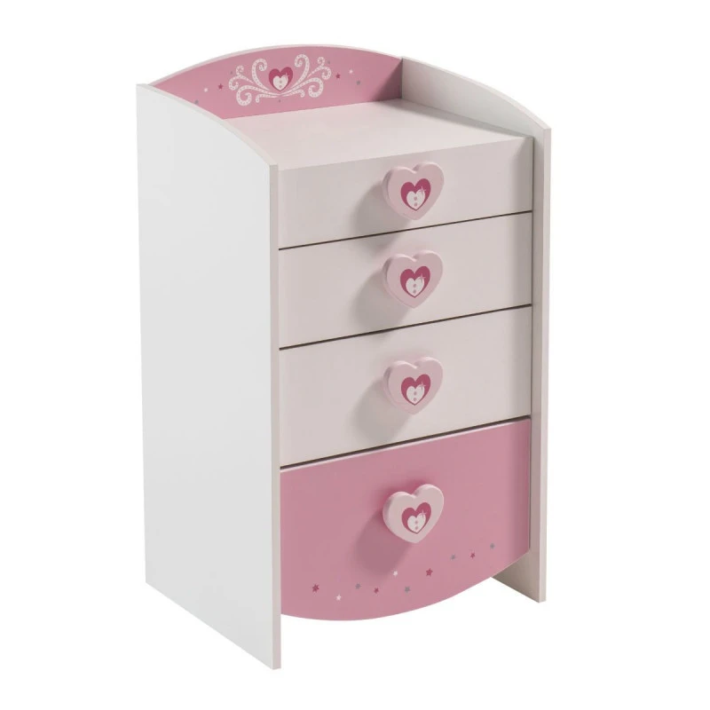 Demeyere Commode Enfant 4 Tiroirs Anastasia Rose Et Blanche 3 Demeyere Commode Enfant 4 Tiroirs Anastasia Rose Et Blanche