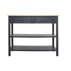 Console Damian Bois Gris Foncé Atmosphera -Promos Meubles Boutique console damian bois atmosphera 3