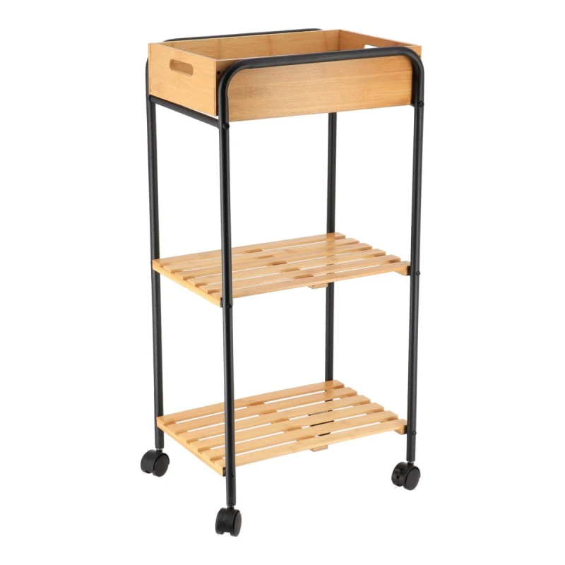 Desserte 1 Niche + 2 Niveaux Bambou/noir 3 Desserte 1 Niche + 2 Niveaux Bambou/noir