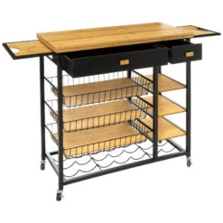 Desserte En Bambou Et Métal Nera 5five -Promos Meubles Boutique desserte en bambou et metal nera 5five 1