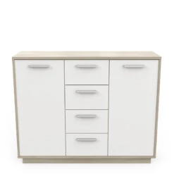 Demeyere Buffet Bas 2 Portes 4 Tiroirs Léo -Promos Meubles Boutique enfilade 2 portes 4 tiroirs leo 1 3