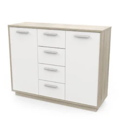 Demeyere Buffet Bas 2 Portes 4 Tiroirs Léo -Promos Meubles Boutique enfilade 2 portes 4 tiroirs leo 1 4