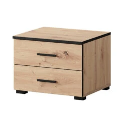 Ensemble De 2 Chevets 2 Tiroirs Nantes Noir Et Bois -Promos Meubles Boutique ensemble de 2 chevets 2 tiroirs nantes noir et bois 3