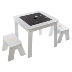 Ensemble Table + 2 Tabourets Enfant Blanc Doré Dream Atmosphera -Promos Meubles Boutique ensemble table 2 tabourets enfant blanc dore dream atmosphera 6