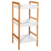 Étagère 3 Niveaux Natureo Blanc 5Five -Promos Meubles Boutique etagere 3 niveaux en bambou veritable