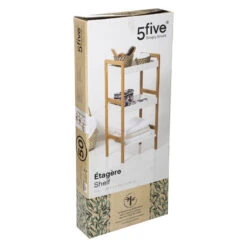 Étagère 3 Niveaux Natureo Blanc 5Five -Promos Meubles Boutique etagere 3 niveaux en bambou veritable 1 2