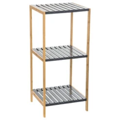Etagère 4 Niveaux Salle Bain Varia Gris Bambou -Promos Meubles Boutique etagere 4 niveaux salle bain varia gris bambou 2
