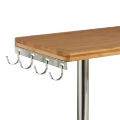 Etagère D'angle 3 Niveaux Bambou Et Inox 5Five -Promos Meubles Boutique etagere d angle 3 niveaux bambou et inox 5five 2