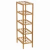Etagère étroite Salle Bain Varia Naturel Bambou H77 Cm -Promos Meubles Boutique etagere etroite salle bain varia naturel bambou h77 cm