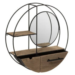 Etagère Murale Ronde D50 Miroir Atmosphera -Promos Meubles Boutique etagere murale ronde d50 miroir atmosphera 1
