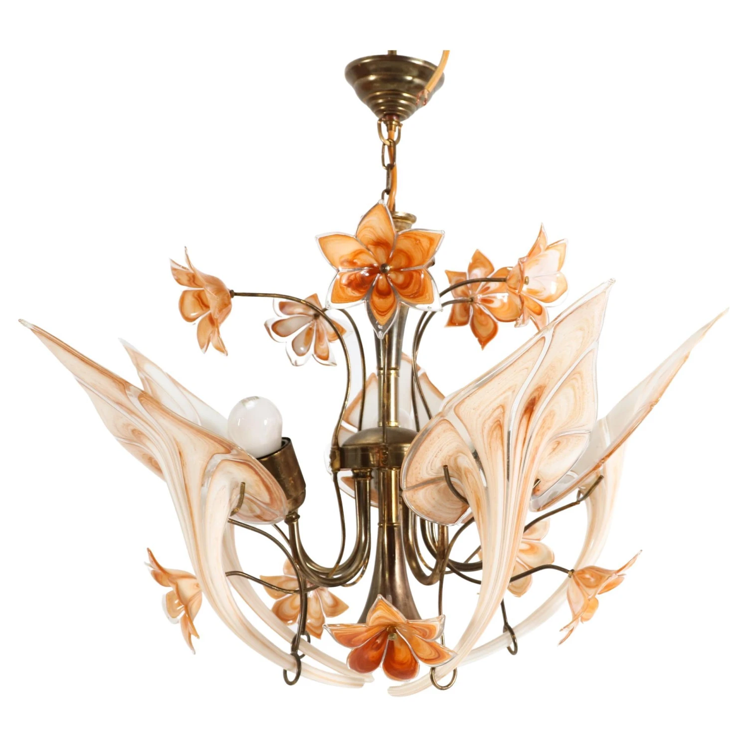 Italian Mid-Century Modern Murano Chandelier By Franco Luce For Seguso, 1970s 3 Italian Mid-Century Modern Murano Chandelier By Franco Luce For Seguso, 1970s
