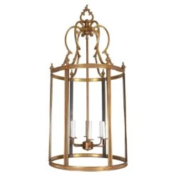 Large Ornate Brass Lantern Style Pendant