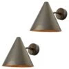 Pair Of Hans-Agne Jakobsson 'Tratten' Outdoor Sconces In Silver Steel