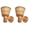 Swedish Designer, Wall Lights, Pine, Rattan, Sweden, 1970s 1 Swedish Designer, Wall Lights, Pine, Rattan, Sweden, 1970s -Promos Meubles Boutique f 33884402 1681906182951 bg processed