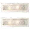 Pair Of Art Deco Frosted Glass & Chrome Rectangular Vanity Lights W/ Rose Motifs -Promos Meubles Boutique f 33930432 1683665254204 bg processed