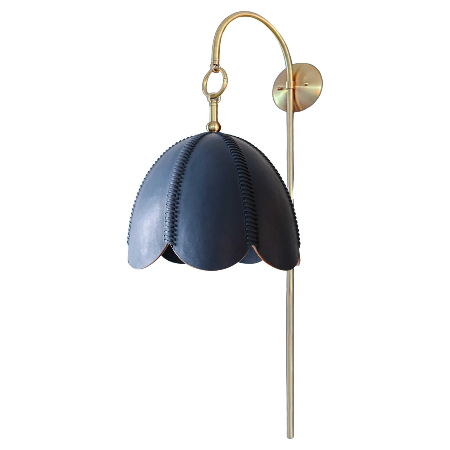 Leather Arched Sconce, Cobalt, Small, Doma, Saddle Lamp Collection 3 Leather Arched Sconce, Cobalt, Small, Doma, Saddle Lamp Collection