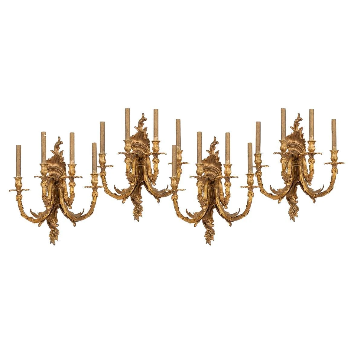 19th Century French Rococo Ormolu D'appliques Four Wall Lights, Circa1820 3 19th Century French Rococo Ormolu D'appliques Four Wall Lights, Circa1820