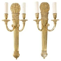 Unknown Pair Of Restoration Style Two-Light Sconces