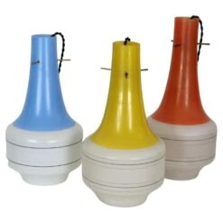Set Of 3 Italian Vetreria Laguna Murano Pendant Lightsthis Itali From The 1960s