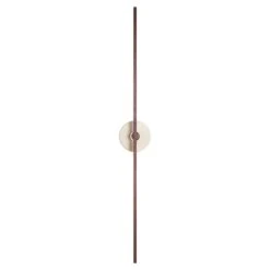 Essential Italian Wall Sconce "Grand Stick", Bronze And Travertine