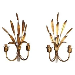 Wheat Ear Wall Lights In The Style Of "Maison Baguès"