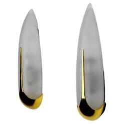 Pair Of Sconces "Ears" Idearte, Glass And Metal, Spain 1980