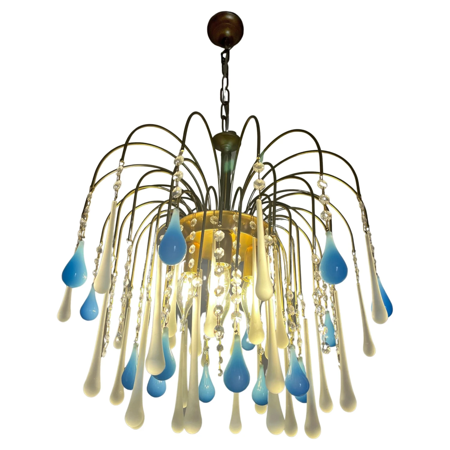 Elegant Italian Chandelier, "South Beach", Murano 3 Elegant Italian Chandelier, "South Beach", Murano