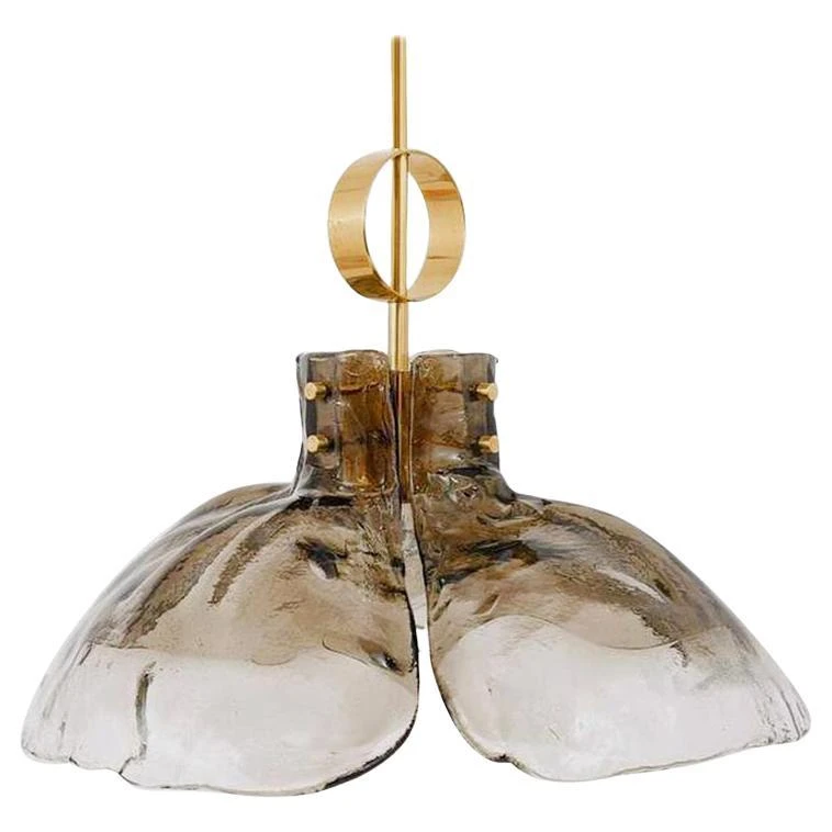 1 Of The 3 Large Four-Panel Glass Flower Chandeliers By Kalmar, Austria, 1970 3 1 Of The 3 Large Four-Panel Glass Flower Chandeliers By Kalmar, Austria, 1970