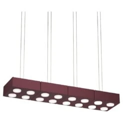 Contemporary Pendant Lamp 'Domino' By Sylvain Willenz X AGO, Quad - Burgundy