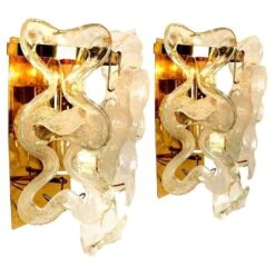 Pair Of Kalmar Wall Sconces Or Lights Model "Catena" By J.T. Kalmar, Austria
