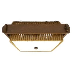 Raffia Bast, Wood And Acrylic Pendant Lamp By Temde Switzerland, 1960s