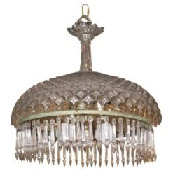 Baccarat Style Molded Glass Chandelier