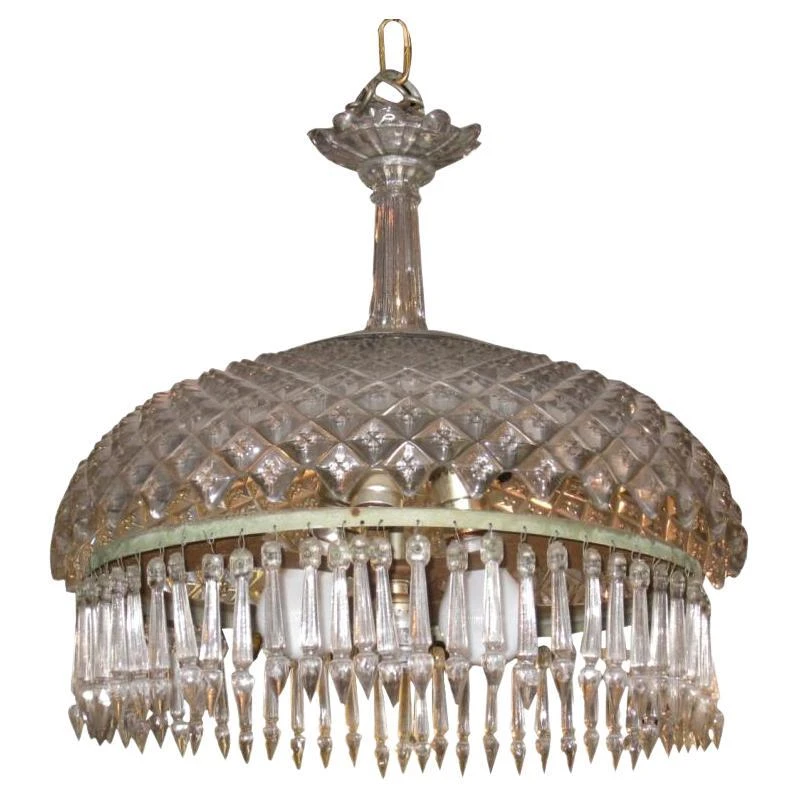 Baccarat Style Molded Glass Chandelier 3 Baccarat Style Molded Glass Chandelier