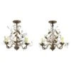 Pair Vintage Bagues Style Patinated Metal And Glass Three-Light Chandeliers -Promos Meubles Boutique f 34756372 1686702605575 bg processed