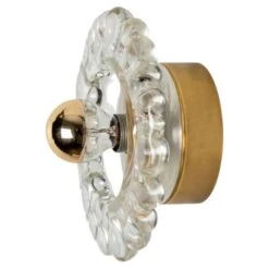 Several Glass And Brass Wall Lamps By Hillebrand, Germany, 1960s