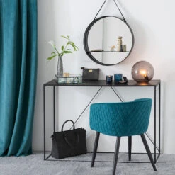 Fauteuil Séjour Marlo Bleu Canard Atmosphera -Promos Meubles Boutique fauteuil marlo bleu canard atmosphera 1