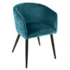 Fauteuil Séjour Marlo Bleu Canard Atmosphera -Promos Meubles Boutique fauteuil marlo bleu canard atmosphera