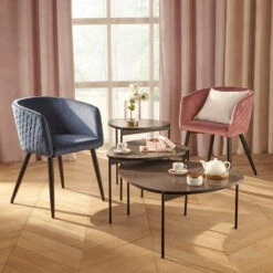 Fauteuil Séjour Marlo Bleu Canard Atmosphera -Promos Meubles Boutique fauteuil marlo bleu canard atmosphera 3