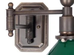 Matching Pair Of Articulated Green Over White Tented Glass Sconces -Promos Meubles Boutique greententwall3 master