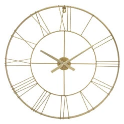 Horloge Géante Silence Métal Doré D70 Cm Atmosphera