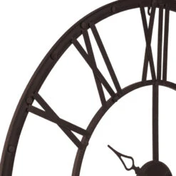 Horloge Métal Chiffres Romains Chocolat Atmosphera -Promos Meubles Boutique horloge metal chiffres romains chocolat 2