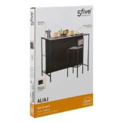 Ilot De Cuisine Métal Et Bois Aliaj 5Five -Promos Meubles Boutique ilot de cuisine metal et bois aliaj 5five 4