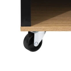 Ilot De Cuisine Noir Et Naturel 5Five -Promos Meubles Boutique ilot de cuisine noir et naturel 5five 3