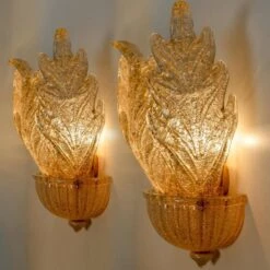 1 Of The 6 XL Wall Sconces Barovier & Toso Murano Glass And Gold-Plated, 1960 -Promos Meubles Boutique img 168296056511 master